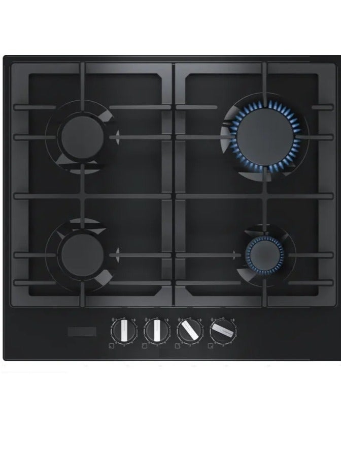 BOSCH Built in hob  60 cm 4 burner Series 6 Pan Support Cast iron Enameled steel Frameless PCP6A6B90 PCP6A6B90 Black - Image 1