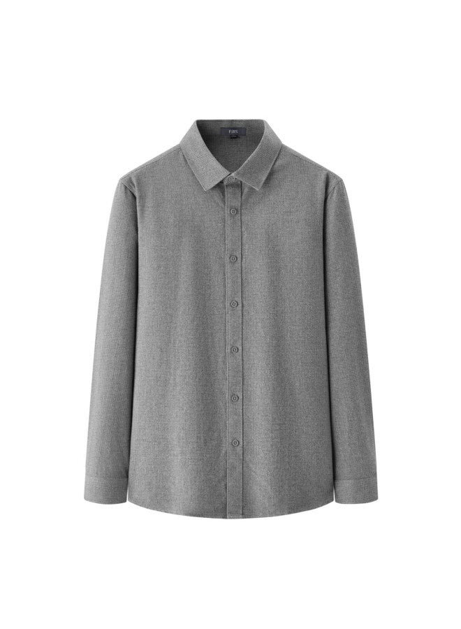 FIRS Shanshan Wool Modal Skin-friendly Long Sleeve Shirt Men Autumn Winter New Business High-end Shirt - Image 4