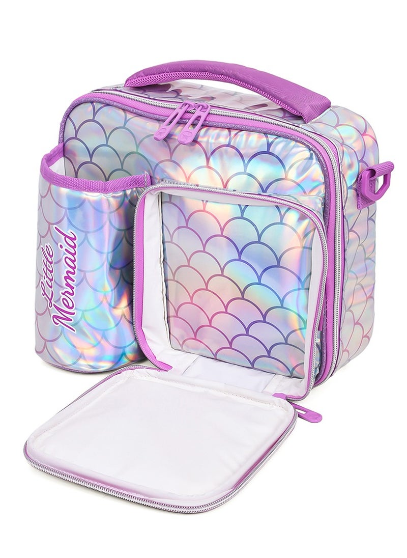 Eazy Kids Bottle/Lunch Bag Mermaid Chrome - Purple  - Image 3