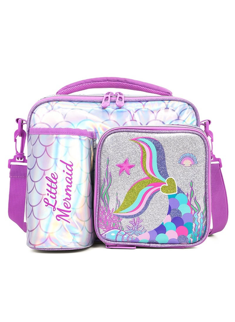 Eazy Kids Bottle/Lunch Bag Mermaid Chrome - Purple  - Image 1