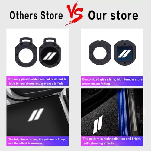 JUNMEI 2pcs Never Fade Door Light Led Logo for Dodge Charger Daytona Hellcat All Car Models Projector Ghost Shadow Puddle Courtesy Step Lights White - Image 3