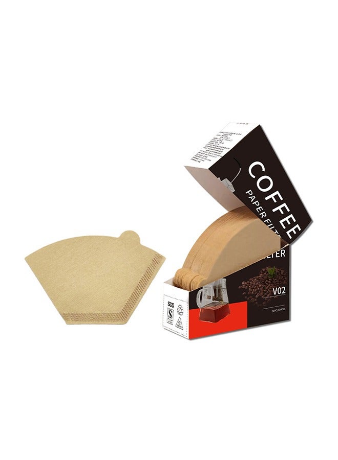 100pcs Disposable Coffee Filter Paper, No Additive Coffee Particles Filter Paper, Natural Wood Pulp Material, Suitable for Home, Office, Restaurant, Cafe  - Image 1