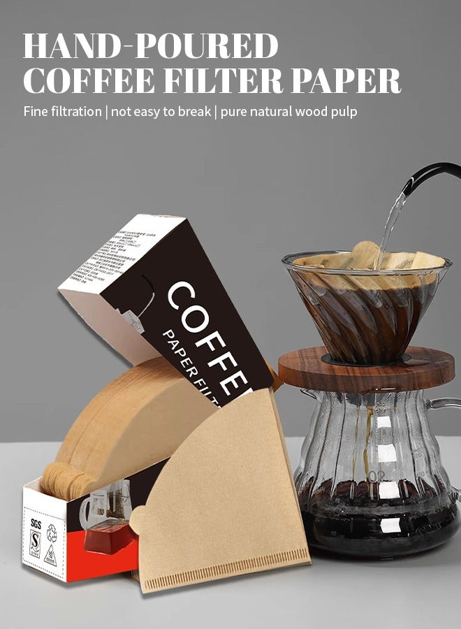 100pcs Disposable Coffee Filter Paper, No Additive Coffee Particles Filter Paper, Natural Wood Pulp Material, Suitable for Home, Office, Restaurant, Cafe  - Image 2