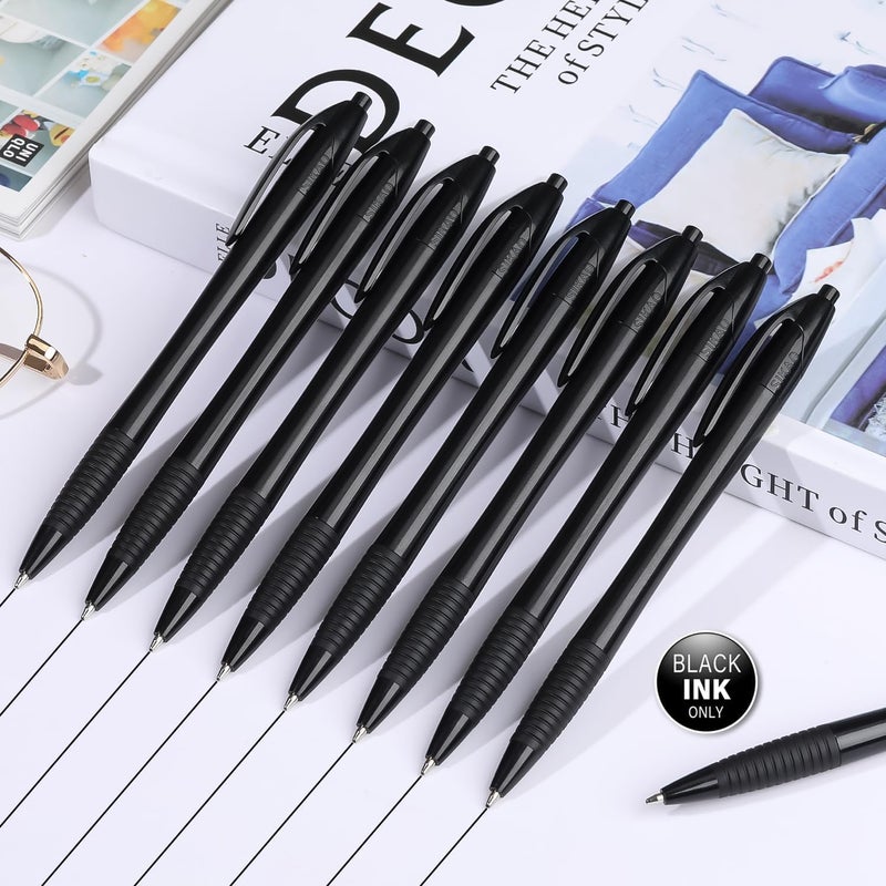 Sikao Pens Bulk, 60 Pack Black Gripped Slimster Ballpoint Pens Black Ink 1.0mm Medium Point Smooth Writing, Click Pens with Comfort Grip for Teachers, Students, Servers, School & Office Use - Image 2