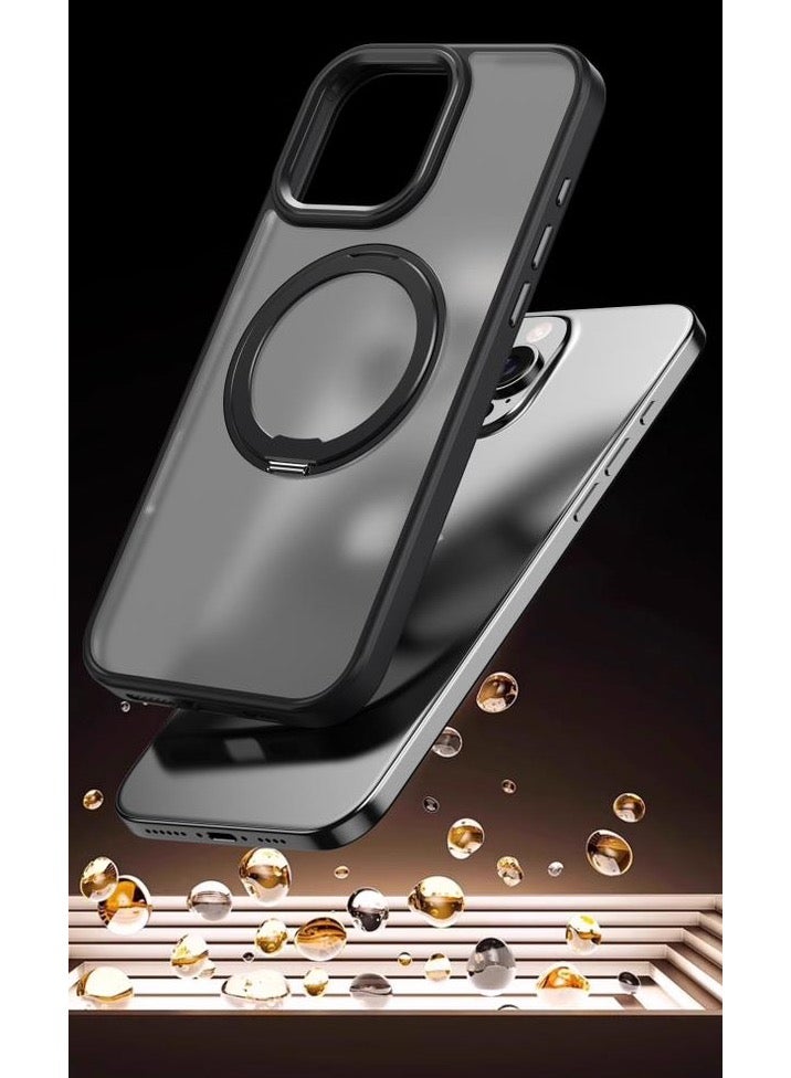 umbrella iPhone 16 MagSafe Case with Magnetic Invisible Stand,【Full Shockproof Protection】Matte Back Phone Cover with Magnet Kickstand for Apple 16  (2024)(gray)  - Image 4