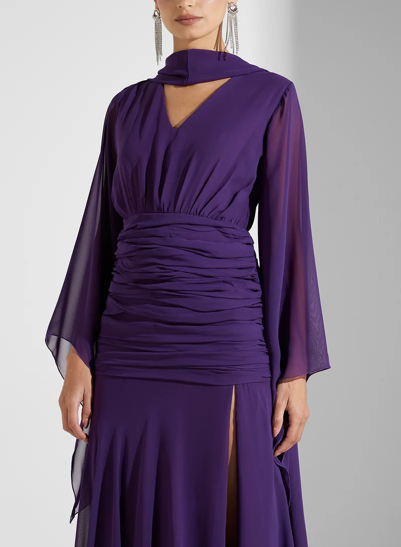 Golden Apple TIE NECK CHIFFON MAXI DRESS
