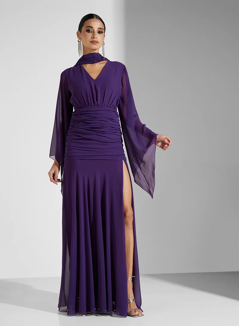 Golden Apple TIE NECK CHIFFON MAXI DRESS
