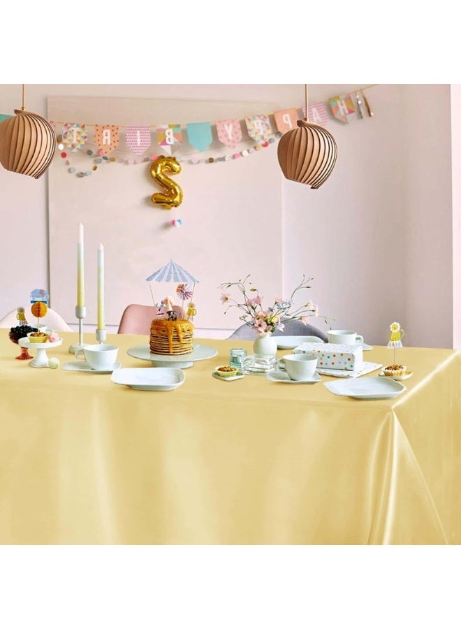 أديلي مفرش طاولة ساتان مستطيل 150×210 سم – قابل للغسل لحفلات الزفاف والعشاء والولائم وتزيين المنزل - Image 2