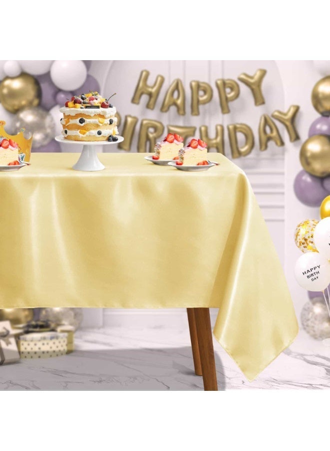 أديلي مفرش طاولة ساتان مستطيل 150×210 سم – قابل للغسل لحفلات الزفاف والعشاء والولائم وتزيين المنزل - Image 4