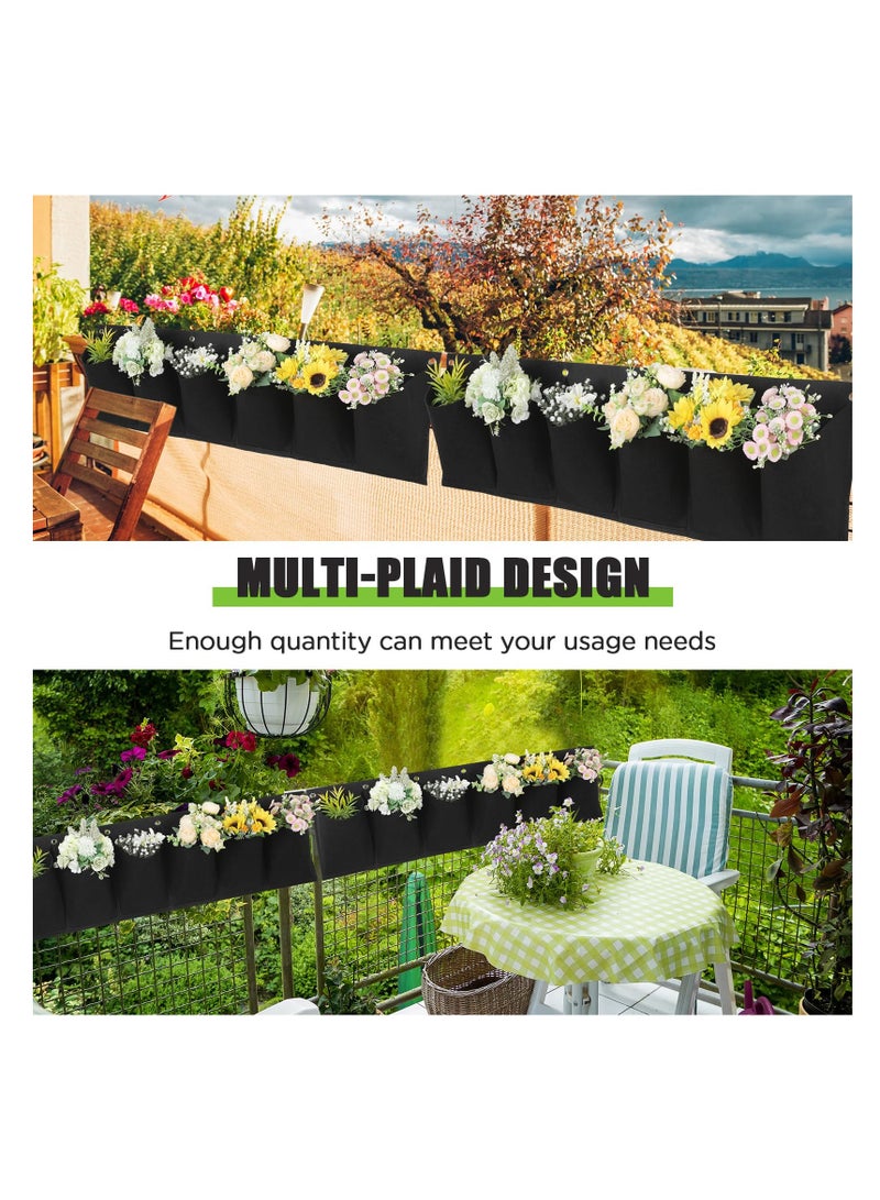 2 Pcs Hanging Grow Bags with Pockets Horizontal Wall Planter with 20 Zip Ties Hanging Flower Bags Fence Hanging Planters for Outdoor Plants Home Decoration(100*30cm) - Image 4