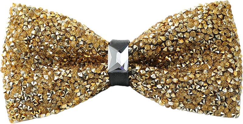 Man of Men Rhinestone Bow Ties for Men - Pre Tied Sequin Bowties Men with Adjustable Length, Jewel Bow Tie - Image 1