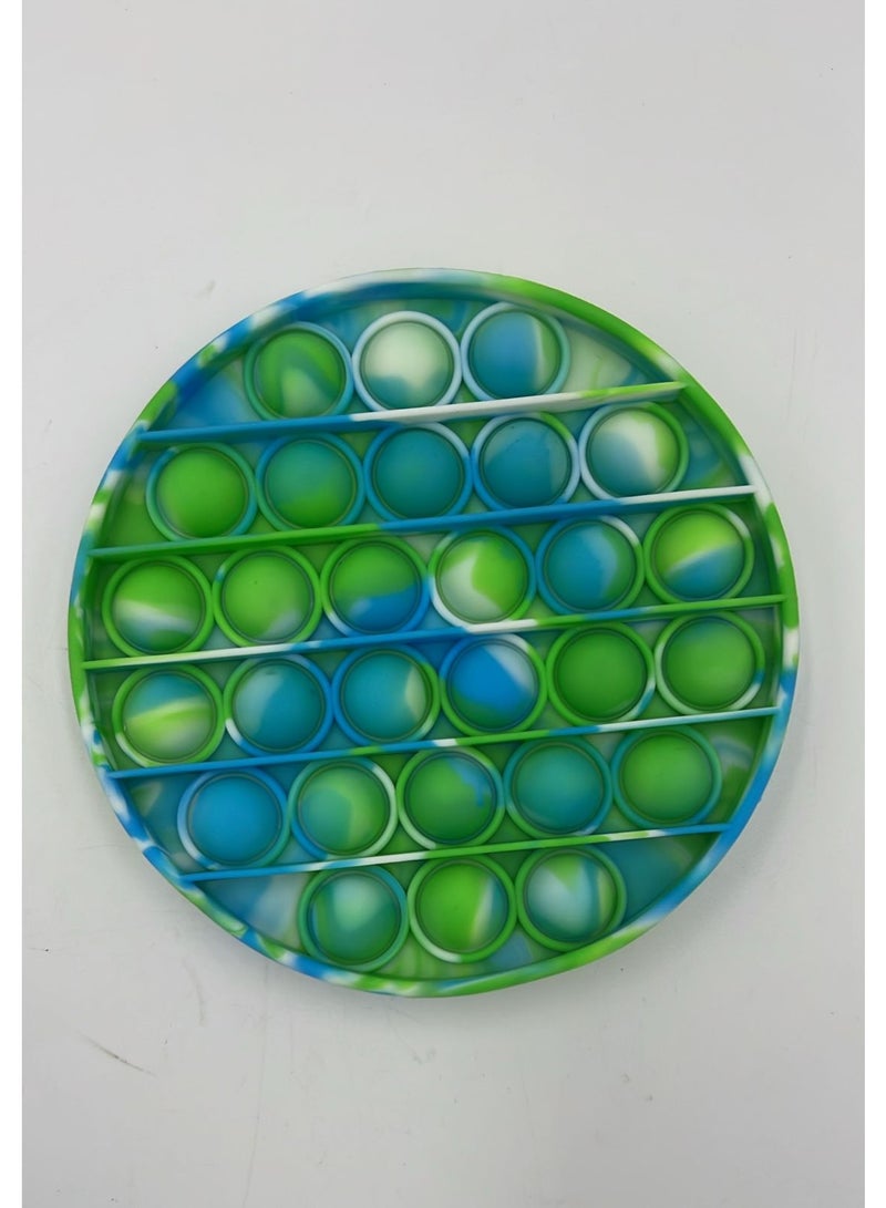 ToySchool Push Bubbles Pop Fidget Green Blue Round Shape 5 inch - Image 2