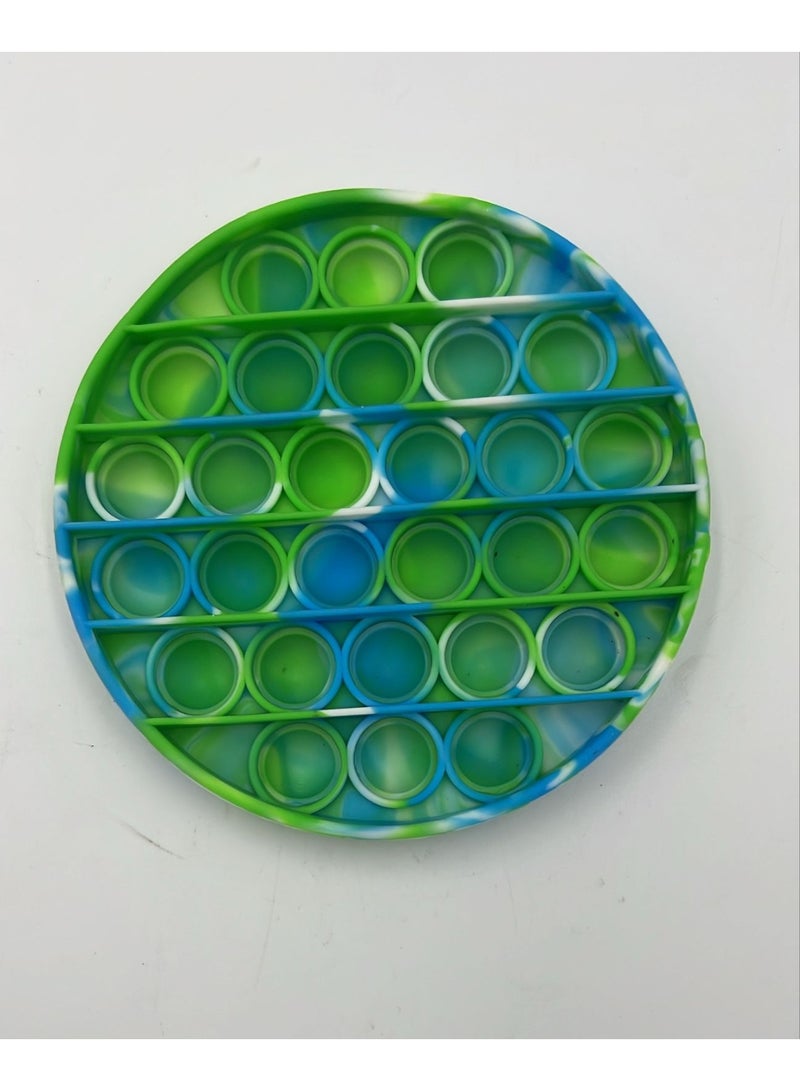 ToySchool Push Bubbles Pop Fidget Green Blue Round Shape 5 inch - Image 4