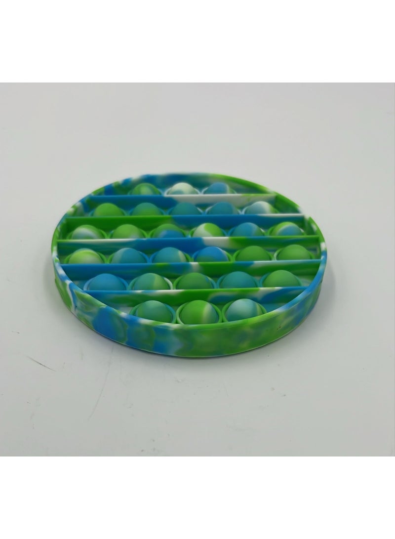 ToySchool Push Bubbles Pop Fidget Green Blue Round Shape 5 inch - Image 3