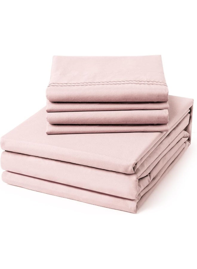 Cleva Twin Size Sheet Set Deep Pocket- 4 Piece Ultra Soft Machine Washable Luxury Bed Sheet Set - Shrinkage & Fade Resistant Embroidered Bedding Sheet - Image 1