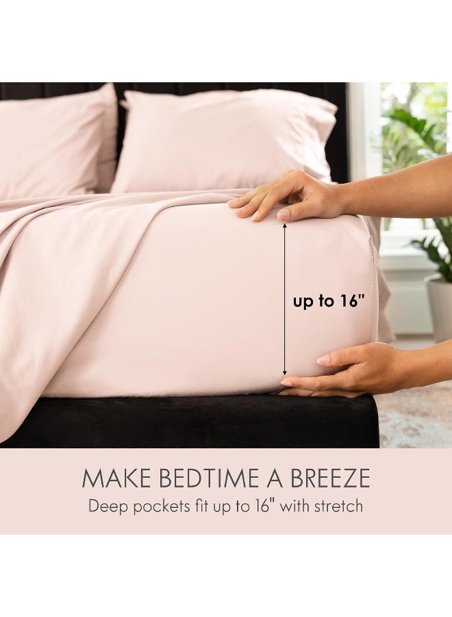 Cleva Twin Size Sheet Set Deep Pocket- 4 Piece Ultra Soft Machine Washable Luxury Bed Sheet Set - Shrinkage & Fade Resistant Embroidered Bedding Sheet - Image 2