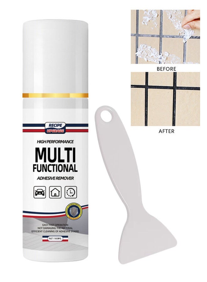 Aikanbo High Performance Multi Functional Adhesive Remover 100ml with Scraper, Quickly Dissolve Sticky Residue, Glue, Tape Marks, Sticker and Label Remover Spray for Glass, Plastic, Metal, Wood - Image 1