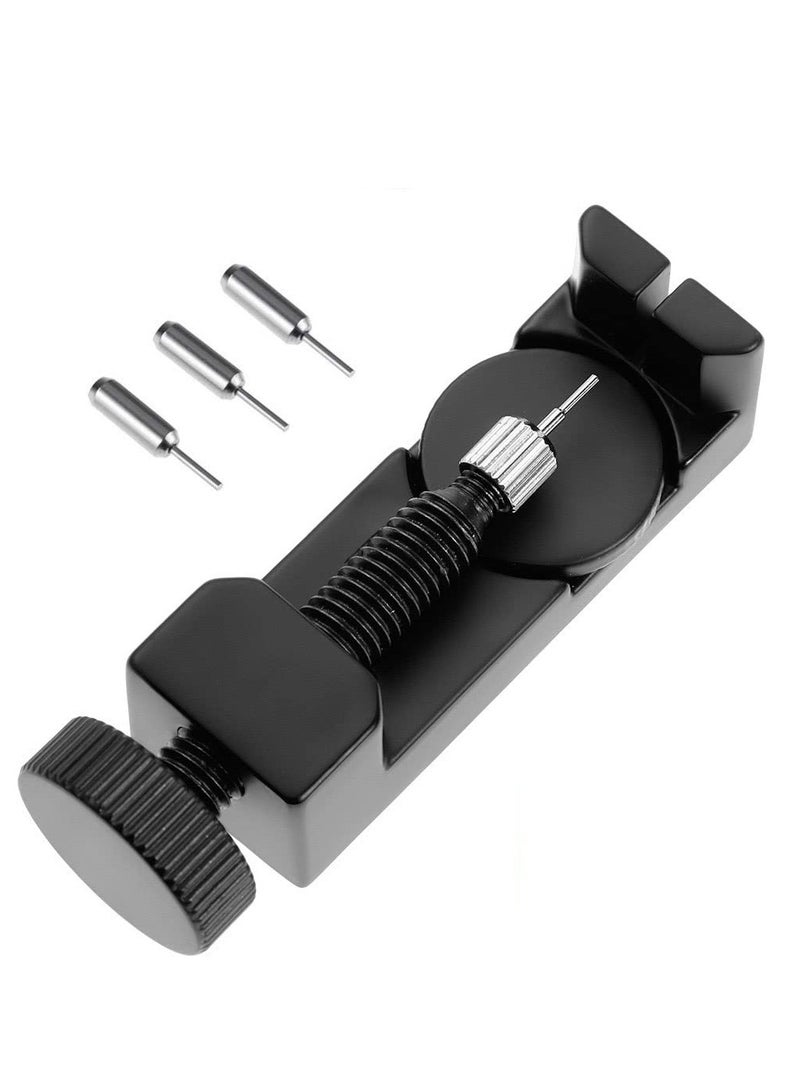 قابل للتعديل الفولاذ المقاوم للصدأ حزام معدن ربط دبوس مفكك إصلاح أداة إزالة عدة ، مناسبة لأنّ ساعة صاحب مصنع مع 3 دبابيس إضافية ( أسود ) - Image 2