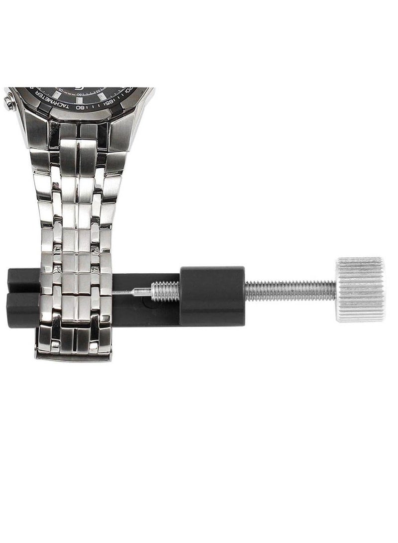 قابل للتعديل الفولاذ المقاوم للصدأ حزام معدن ربط دبوس مفكك إصلاح أداة إزالة عدة ، مناسبة لأنّ ساعة صاحب مصنع مع 3 دبابيس إضافية ( أسود ) - Image 3