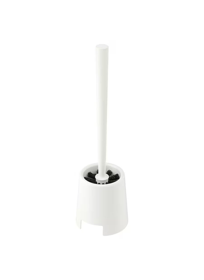 Generic 2 Piece Toilet Bowl Brush Cleaner With Holder White Polypropylene  - Image 2