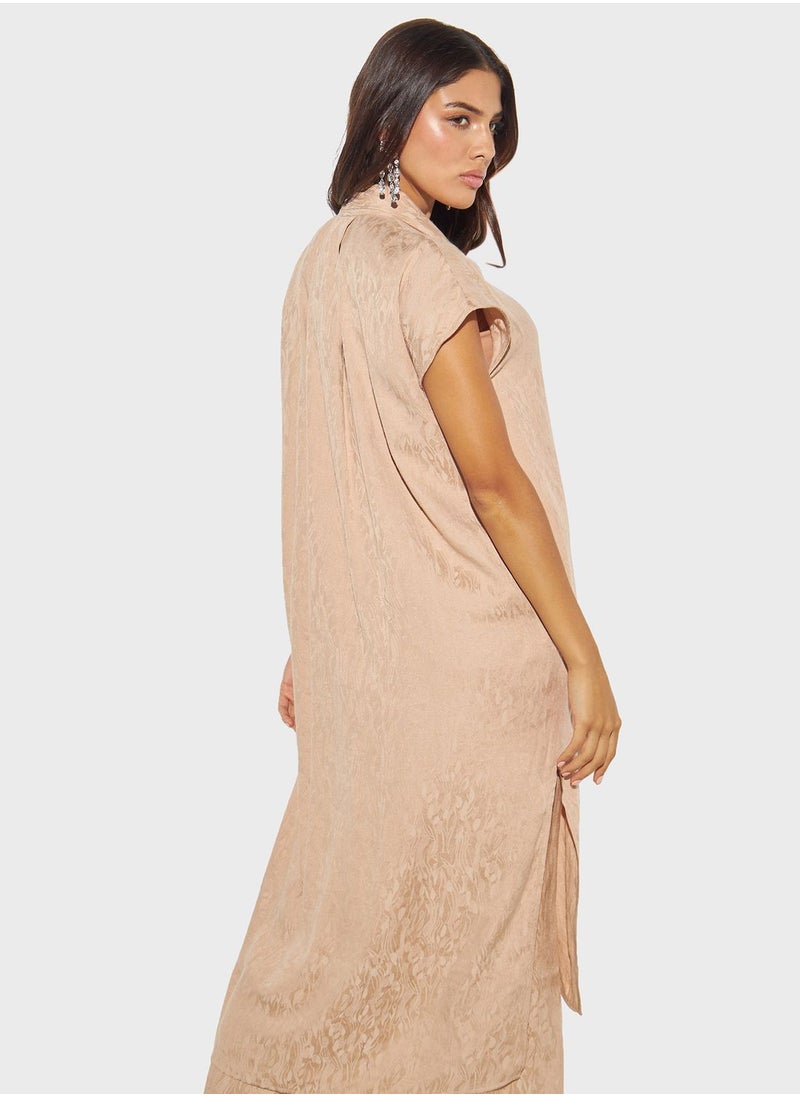 Iconic - Tie Button Detail Tunic - Image 1