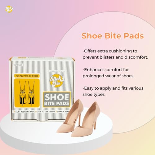 SlickFix Shoe Bite Protector Pads Self-Adhesive With 12-Pcs, back heel for protectors, Heel comfort pads, Suitable for Insole, Heel savers for shoes, Sneakers, Shoes Accessories for Men & Women. - Image 2