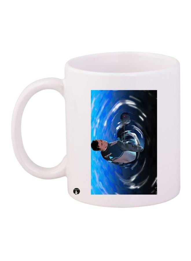 RYN Printed Coffee Mug White/Blue/Black 11ounce