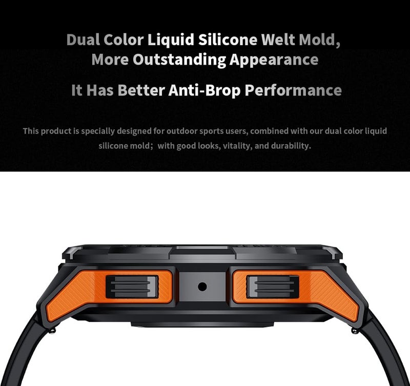 Gravity C25 1.43" AMOLED Smartwatch with Always-On Display, Bluetooth Call, AI Voice, 100+ Sports Modes, Heart Rate & Sleep Monitor, 1 ATM Waterproof, Fitness Tracker for iOS & Android (Orange) - Image 4