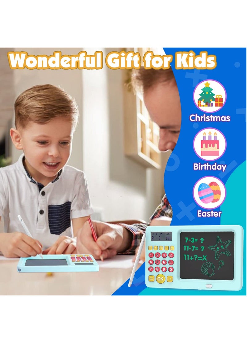 LCD Writing Tablet Toy for Kids Math Games for Kids 6 7 8, Electronic Math Games Toys for Learning Math, Birthday Gifts for Boys Girls Blue  - Image 5