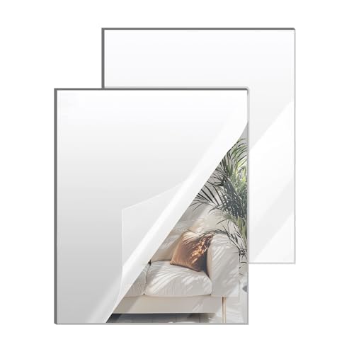 SAKRNIC Silver Mirror Acrylic Sheets – 2 Pack, 12x16Inches, 1/8 Inch Thick, Reflective Mirror Acrylic Ideal for Laser Cutting, DIY Crafts, and Home Decorations (30x40cm) - Image 1
