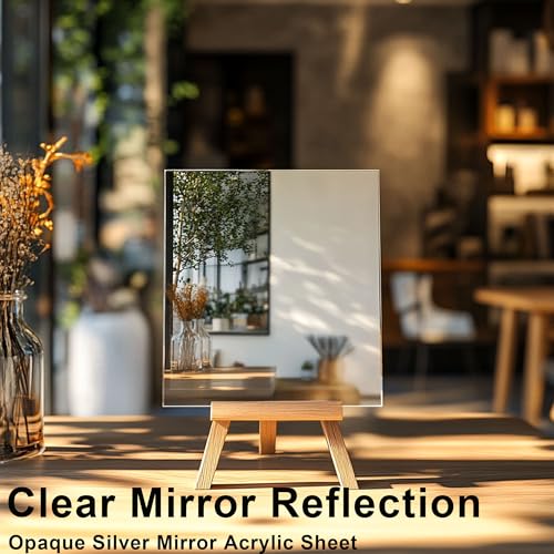 SAKRNIC Silver Mirror Acrylic Sheets – 2 Pack, 12x16Inches, 1/8 Inch Thick, Reflective Mirror Acrylic Ideal for Laser Cutting, DIY Crafts, and Home Decorations (30x40cm) - Image 3