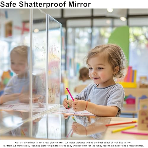 SAKRNIC Silver Mirror Acrylic Sheets – 2 Pack, 12x16Inches, 1/8 Inch Thick, Reflective Mirror Acrylic Ideal for Laser Cutting, DIY Crafts, and Home Decorations (30x40cm) - Image 4