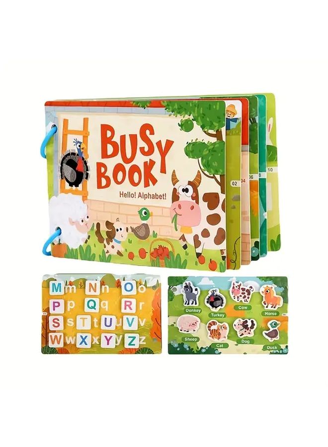 Farm Animals Busy Book For Kids 3 Years Old Educational Learning Activity Toy - Image 1