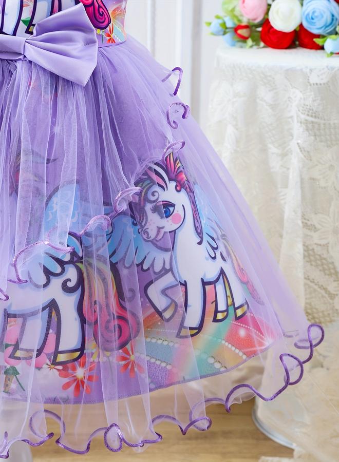 Take Two Graphic Print Bow Detail Ruffle Hem Knee Length Dress - Image 5