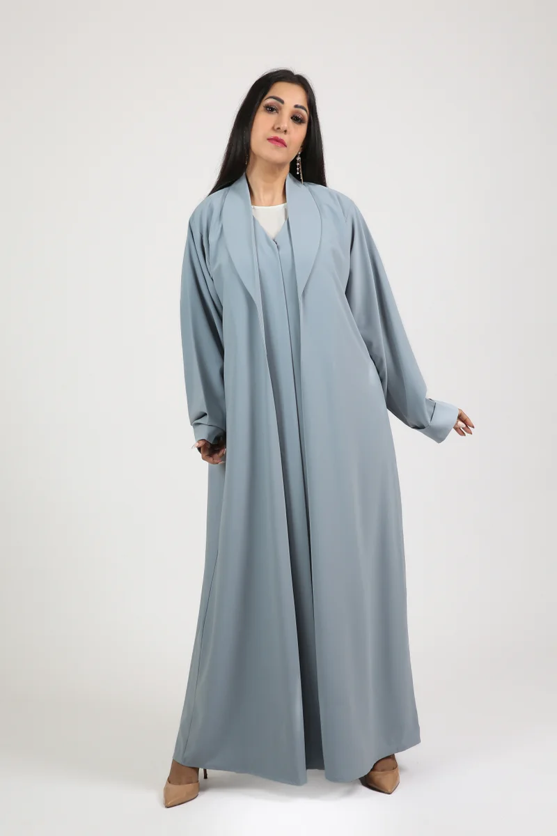 Nikias Sky blue crepe fabric abaya with nice cuts and unique style