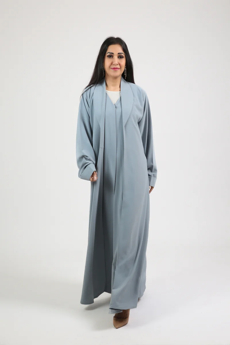 Nikias Sky blue crepe fabric abaya with nice cuts and unique style