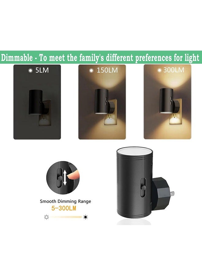 عربست إضاءة الليل LED توصيل إلى الجدار, غسق إلى الفجر مستشعر, 5-300LM سطوع قابل للتعديل, ناعم أبيض 3000K, إضاءة الليل القابلة للتخفيف للمطبخ, غرفة نوم الممر, الدرج, حزمة 2 - Image 5