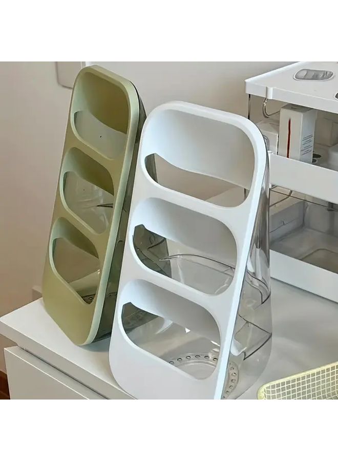 Grey 3 Tier Plastic Utensil Holder Space Saving Wall Mounted Kitchen Organizer - Image 5