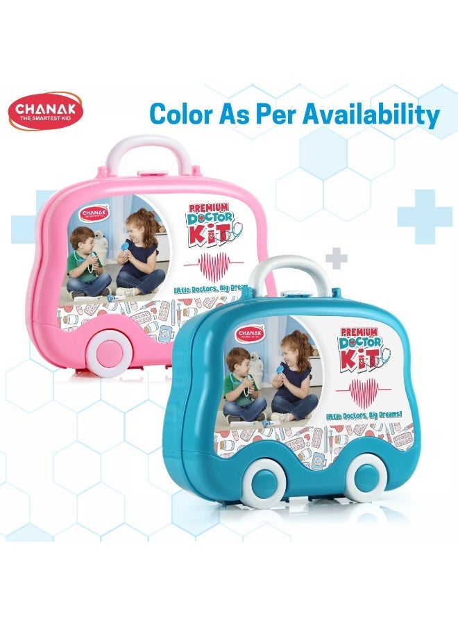 Chanak Premium Doctor Set Suitcase for Kids, Doctor Set with LED Light Instruments, Pretend Play Doctor Set for Kids Above 3 Years, 10 Piece Doctor Kit for Boys & Girls - Image 3