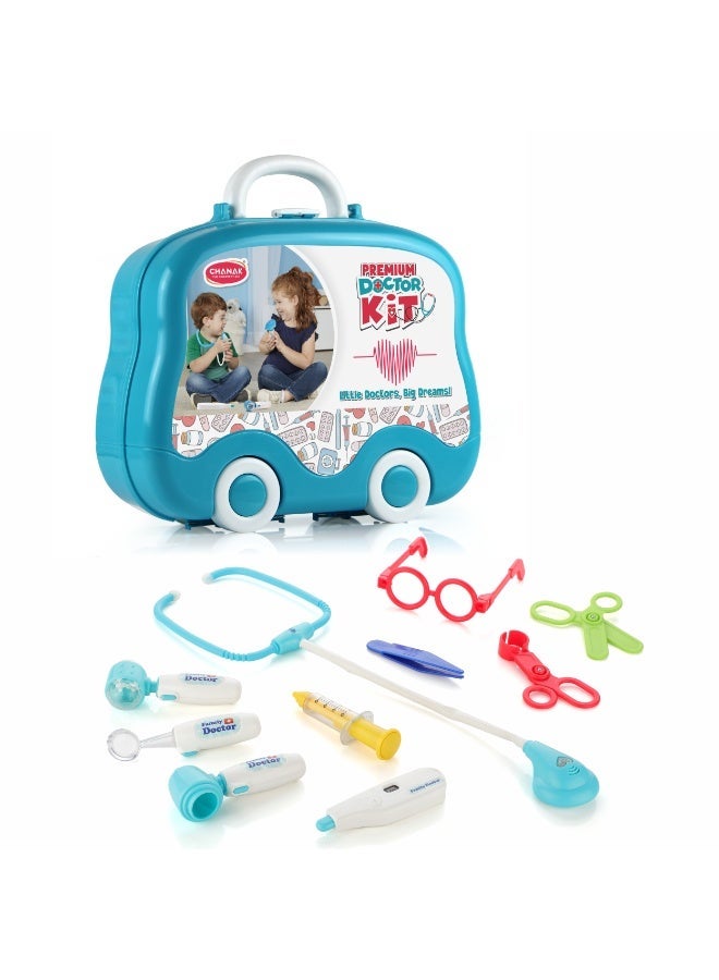 Chanak Premium Doctor Set Suitcase for Kids, Doctor Set with LED Light Instruments, Pretend Play Doctor Set for Kids Above 3 Years, 10 Piece Doctor Kit for Boys & Girls - Image 2