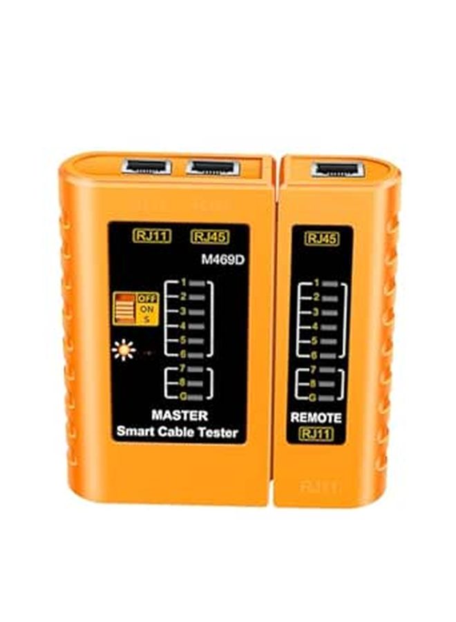 Network Cable Tester Tool Orange Portable Lightweight Wire Tester Multi Function Adjustable Speed Cable Check For Pc And Design - Image 1