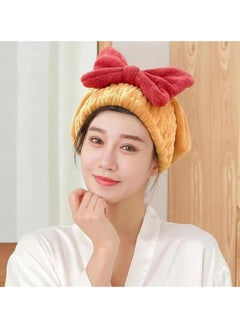 MIXDE Super Absorbent Hair Towel Wrap Cap for Wet Hair,4pcs Coral Velvet Hair Drying Caps,Bow-Knot Shower Cap,Quick Dry Head Wrap Bath Cap Thickened Hair Turban Wrap Cap for Girls Women  - Image 3