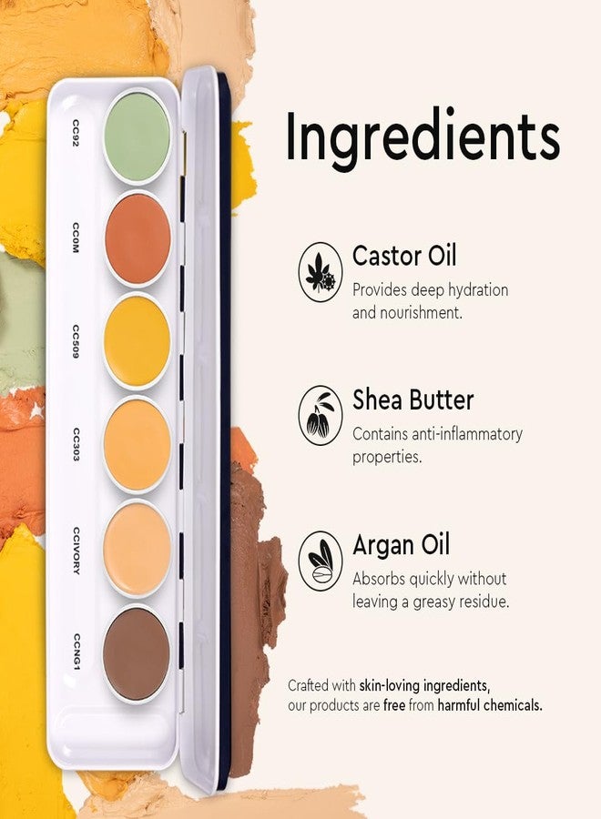 C2P PROFESSIONAL MAKEUP C2P Pro Supraemeshield 6-in-1 Color Corrector Palette | Cream-Based Concealer, Foundation & Contour | Neutralizes Redness, Dark Circles & Blemishes | Buildable Coverage, Ideal for Dry Skin | 21g - Image 2