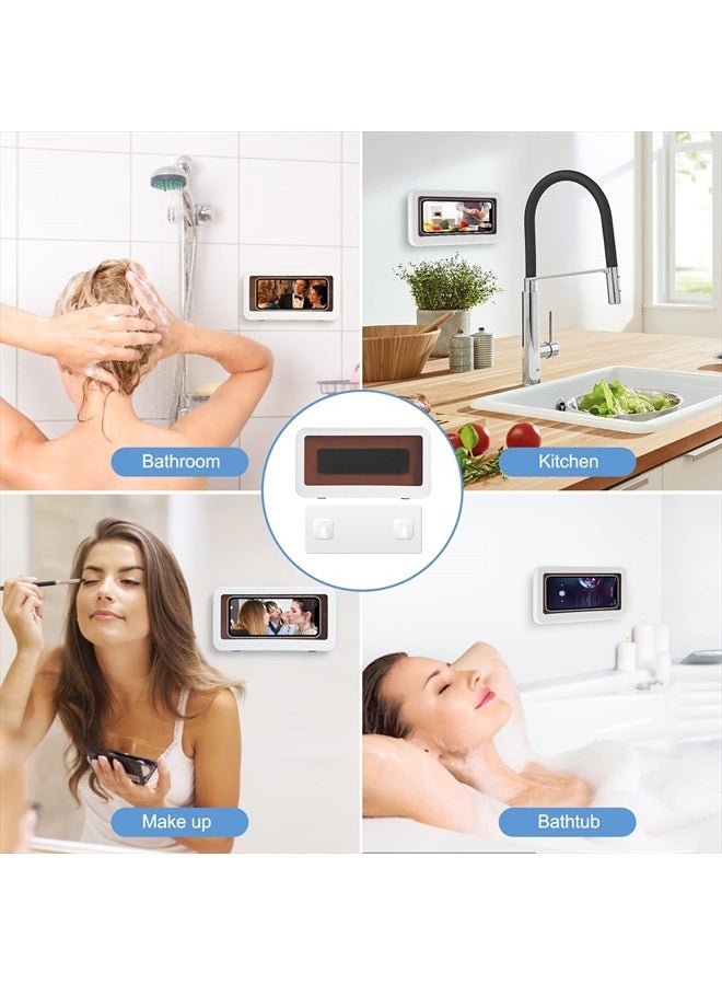 KUNSLUCK Shower Phone Holder Waterproof, Anti-Fog Touch Screen Shower Phone Case, Wall Mount Phone Holder for Shower Bathroom Mirror Bathtub, Compatible with 4.7"-6.8" Mobile Phones - Image 4