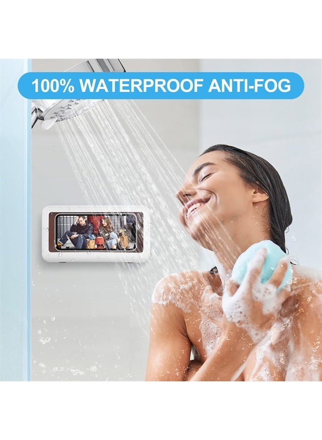 KUNSLUCK Shower Phone Holder Waterproof, Anti-Fog Touch Screen Shower Phone Case, Wall Mount Phone Holder for Shower Bathroom Mirror Bathtub, Compatible with 4.7"-6.8" Mobile Phones - Image 2