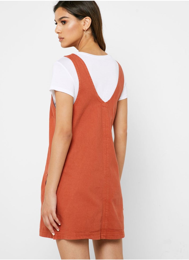Cotton On Front Pocket Pinafore Dress  - Image 2