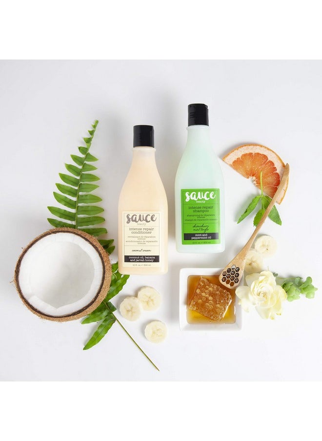 Sauce Beauty - Intense Repair Shampoo Chimichurri Mint Tingle Hair Repair Shampoo Hydrating Shampoo For Damaged Hair Paraben And Sulfatefree Hair Shampoo With Argan & Peppermint Oil (10 Fl Oz) - Image 1