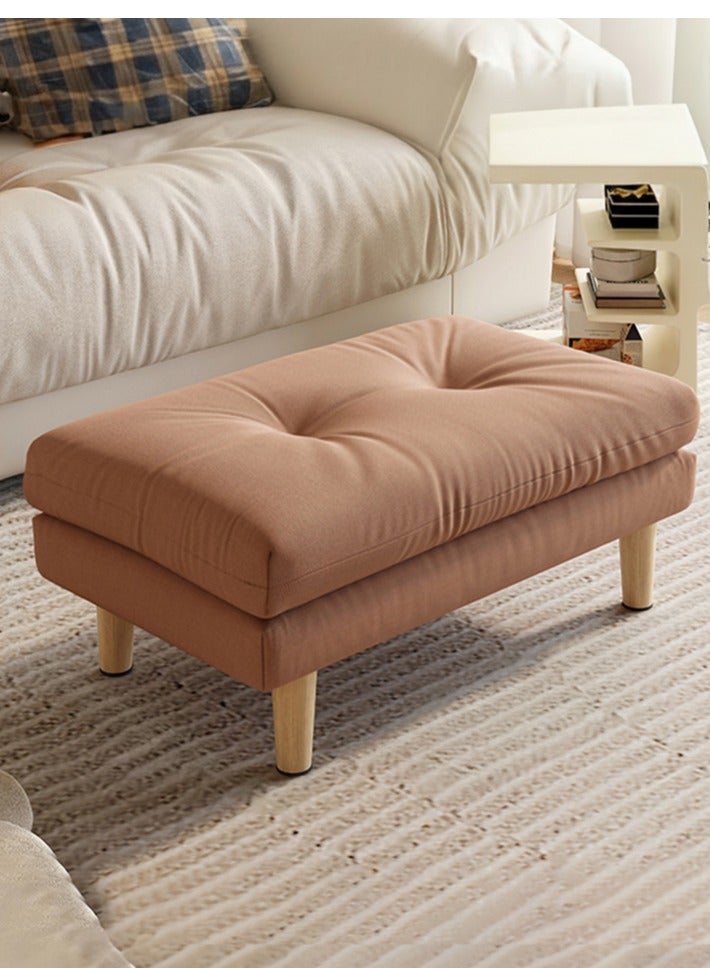 WALALLA Multifunctional Wood Foot Stool, Ottoman Foot Rest, Under Desk Footrest, Step Stool Seat, Home Chair with Removable Soft Foot Rest Pad with 2-Tier Pad, Stool Legs for Home, Office - Image 1