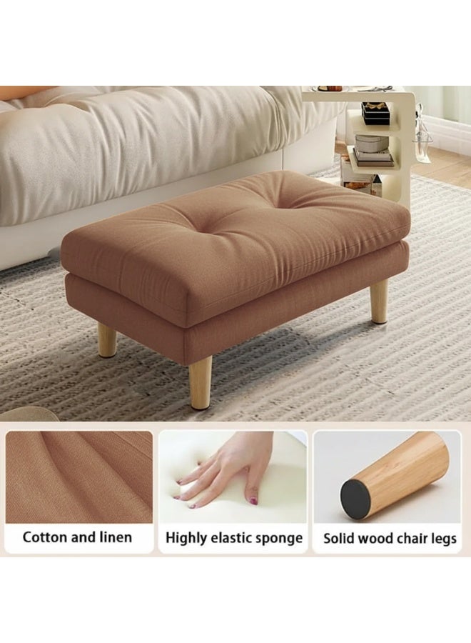 WALALLA Multifunctional Wood Foot Stool, Ottoman Foot Rest, Under Desk Footrest, Step Stool Seat, Home Chair with Removable Soft Foot Rest Pad with 2-Tier Pad, Stool Legs for Home, Office - Image 4