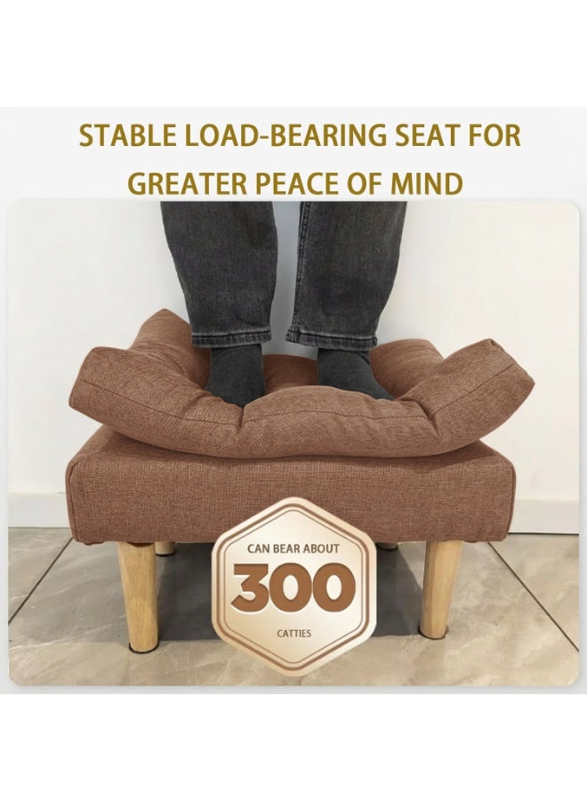 WALALLA Multifunctional Wood Foot Stool, Ottoman Foot Rest, Under Desk Footrest, Step Stool Seat, Home Chair with Removable Soft Foot Rest Pad with 2-Tier Pad, Stool Legs for Home, Office - Image 5